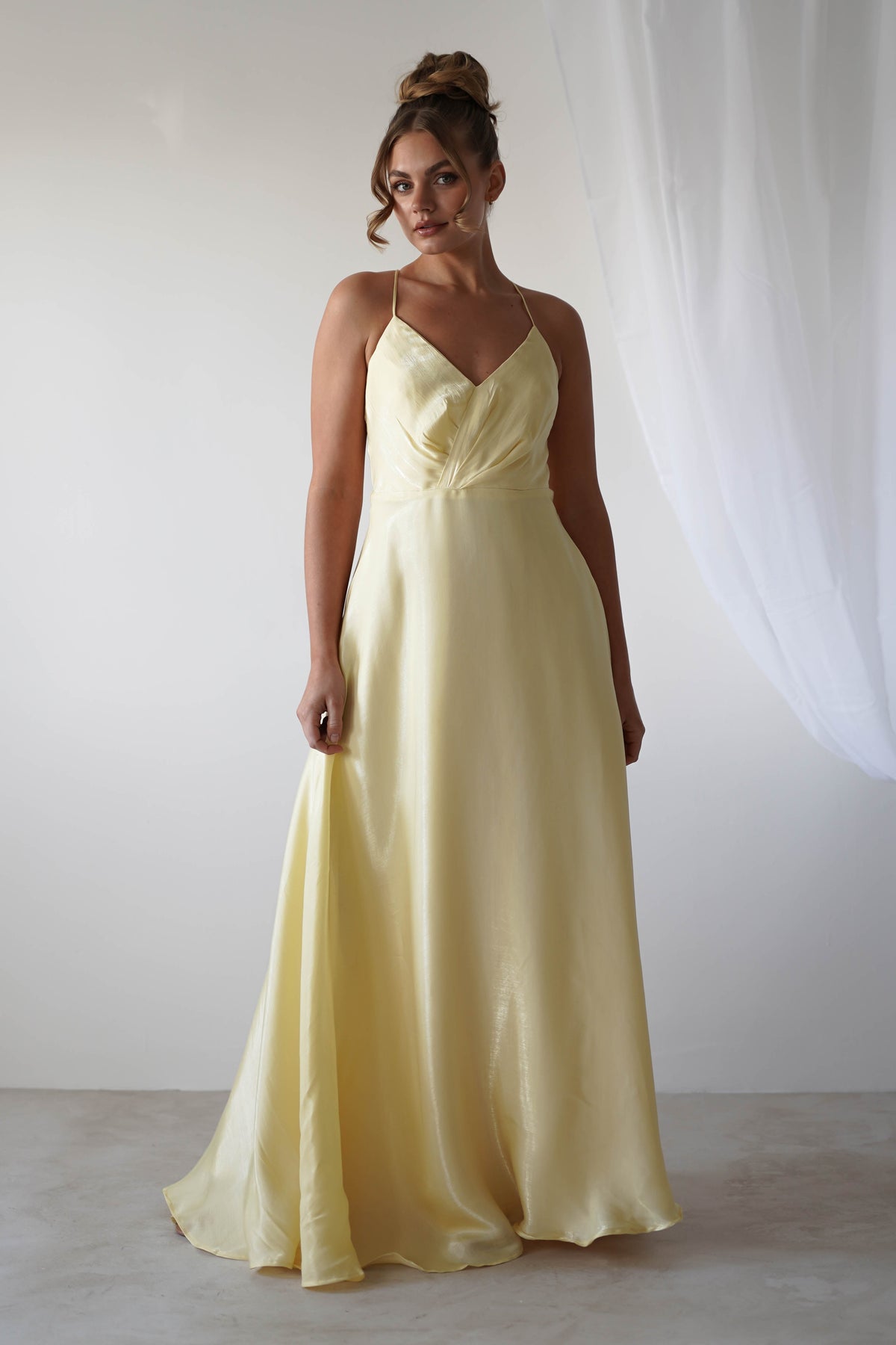 Tully Criss Cross Maksi Elbise | Yumuşak Sarı