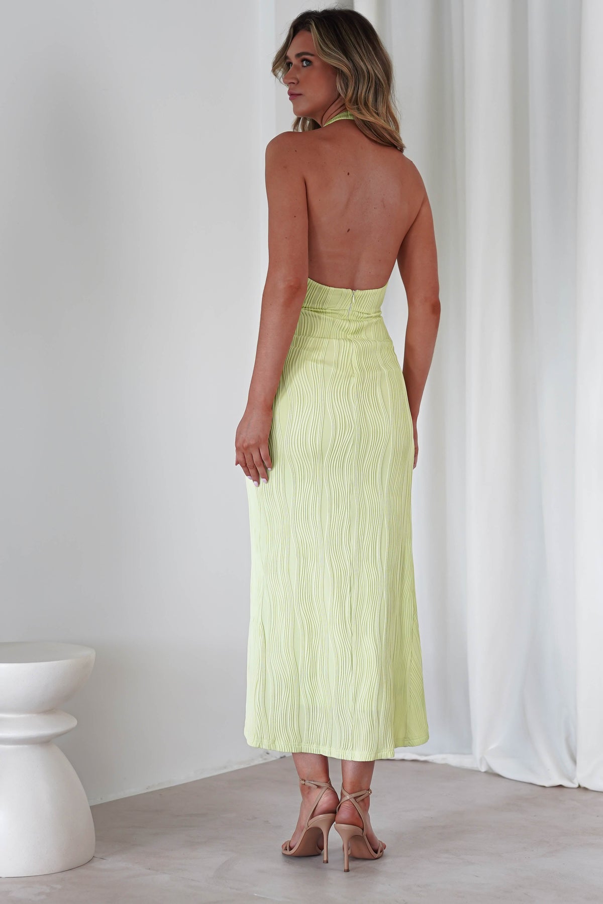 Louisa Ribbed Midaxi Elbise | Limon